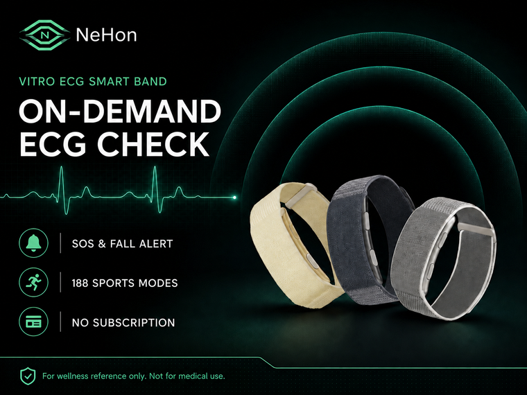 Nehon VITRO ECG smart band with magnetic charging